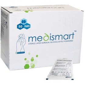 دستکش استریل جراحی کم پودر مدی اسمارت medismart