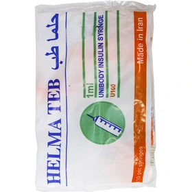 سرنگ انسولین یکپارچه حلما طب بسته ۱۰ عددی Helma Teb Unibody Insulin Syringe 10pcs